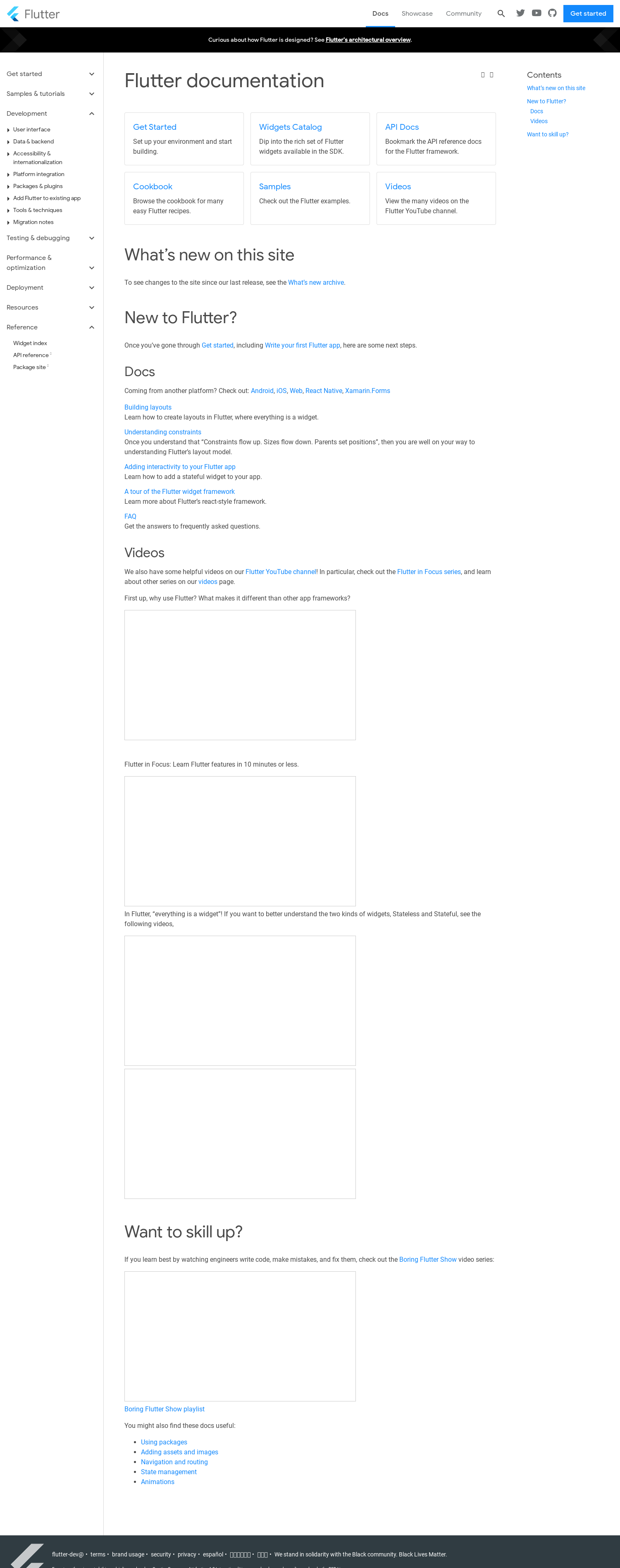 Flutter documentation
